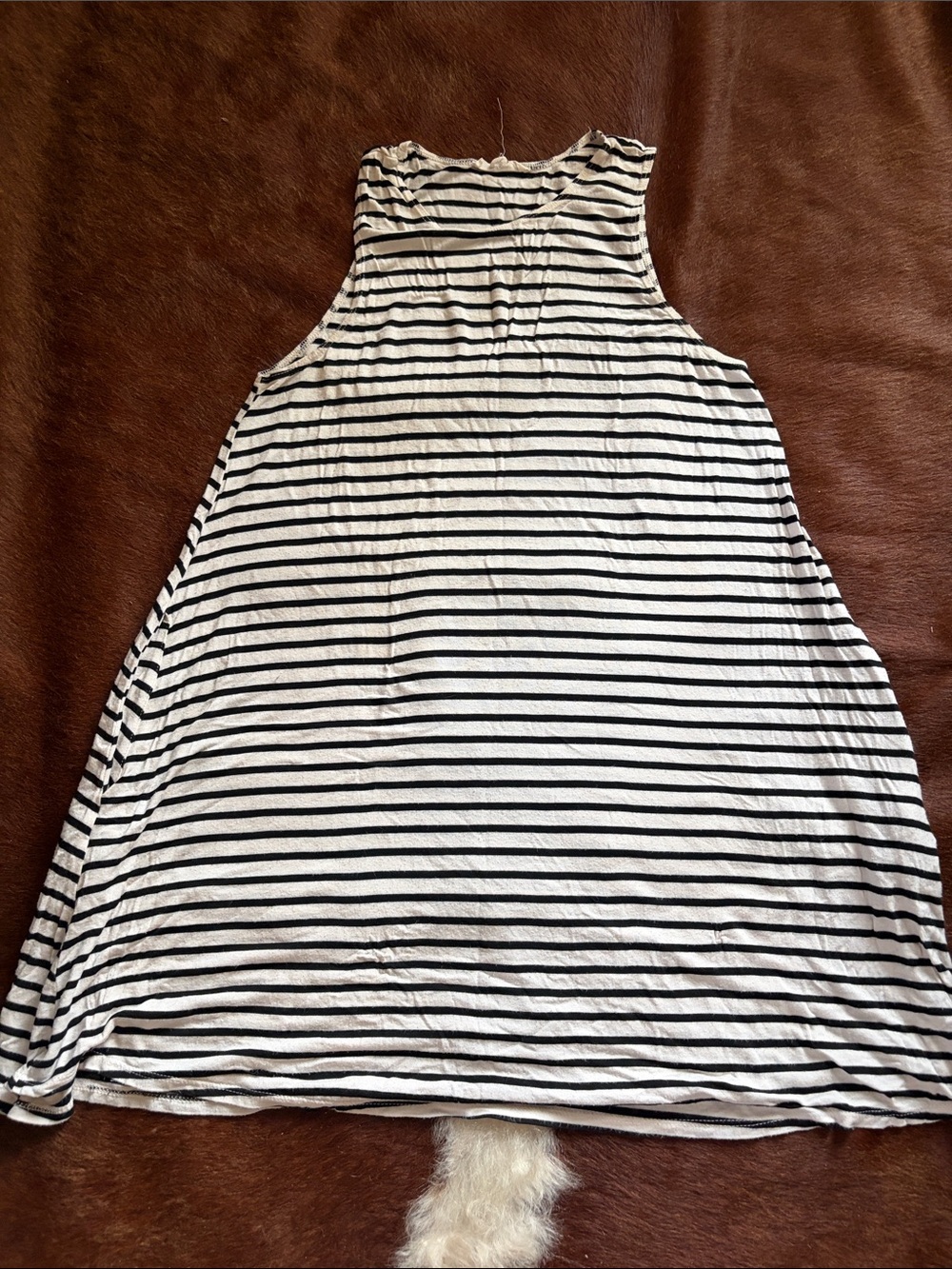 Socialite Black and White Striped Midi Dress